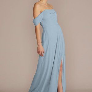 Dusty Blue Chiffon Dress